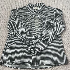 Grey and White Striped Marine Layer Shirt